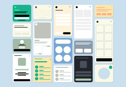 Modern Mobile UI Cards Design Template