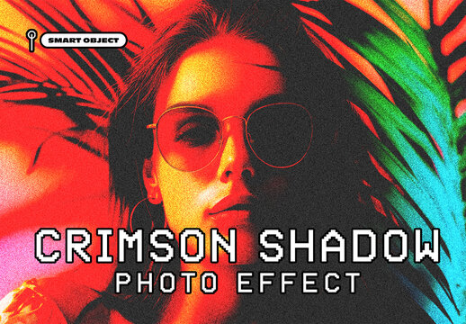 Crimson Shadow Portrait Photo Effect Template