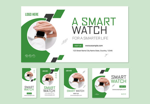 Smart Watch Web Banner Set Design
