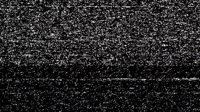 Retro minimal analog signal dropout overlay with VHS static noise and horizontal line distortion