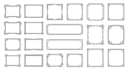 Obraz premium Set of art deco and geometric border frames provides a variety of stylish rectangular outlines for modern and vintage design projects.