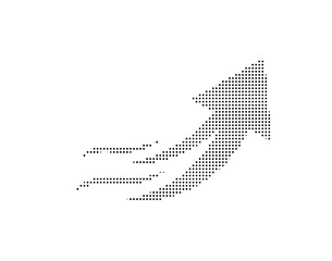 Right direction arrow icon in dotted style, vector illustration on white background