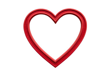 Red heart shaped photo frame on white background, valentines day concept