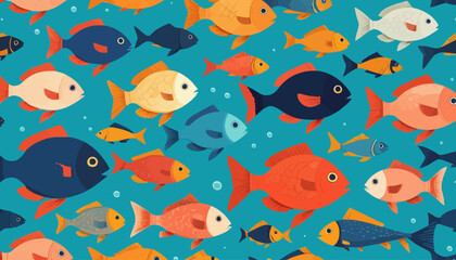 Obraz premium red fish set