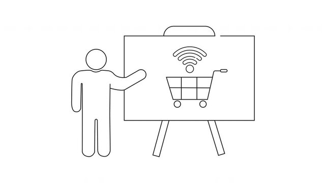 Online Shopping Presentation - A Digital Commerce Concept Illustration.