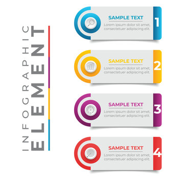 Infographic elements with sample text and numbers