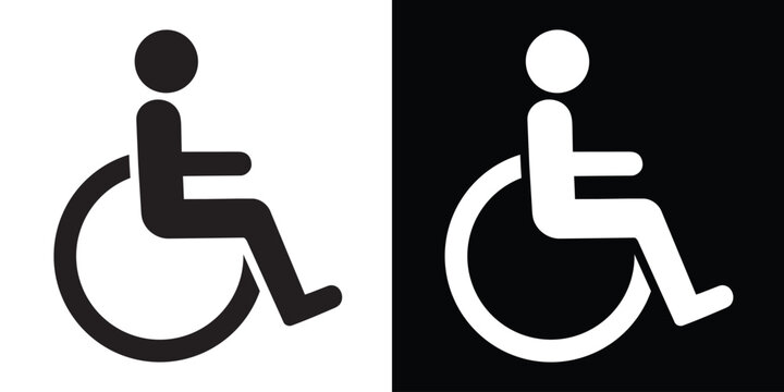 Disabled wheelchair accessibility vector icon. International symbol of access for handicapped persons, medical facilities, hospital signs, and inclusive design.