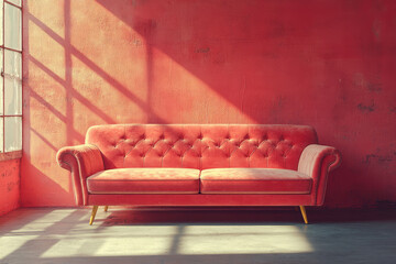 Midcentury Couch Captured in a Surreal Poster Moment