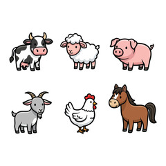 Obraz premium Various types of livestock