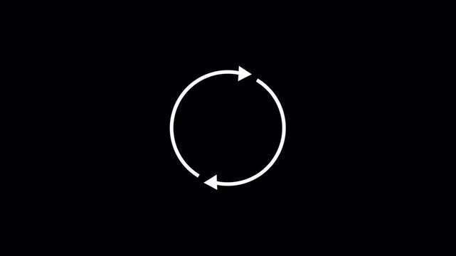 Refresh button, circle arrow repeat, Reload icon 3d animation. white refresh icon animation.in transparent background in 4k animation with alpha channel 