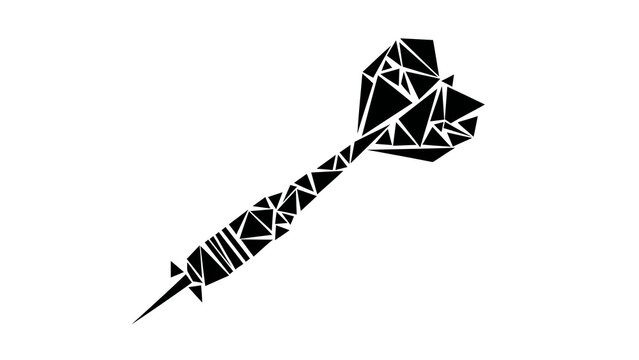 Geometric dart illustration on white background