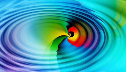 Bright abstract colorful background, circles from a drop on multicolor water