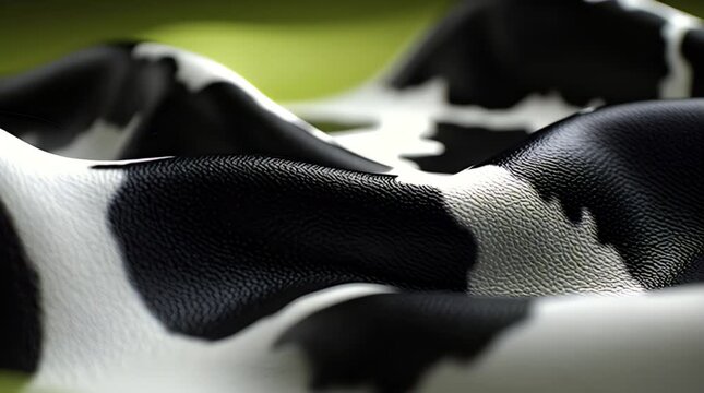 A minimalistic 3D object inspired by cow pattern, close-up view of abstract textured surface