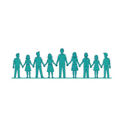 Fototapeta premium People holding hands in a straight line