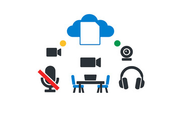 Cloud technology connects devices, supports meetings, enables communication, promotes online collaboration and enhances remote work across various platforms and tools