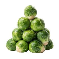 Fototapeta premium Fresh green brussels sprouts on transparent background