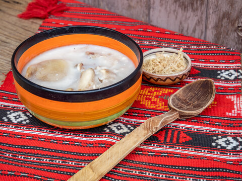 romanian christmas dish galantine pork aspic served with horseradish or garlic