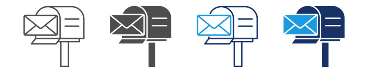 mailbox icon set with multi concept