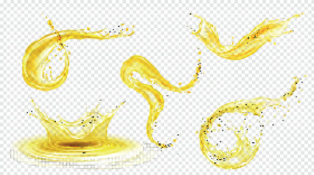 golden oil splashes