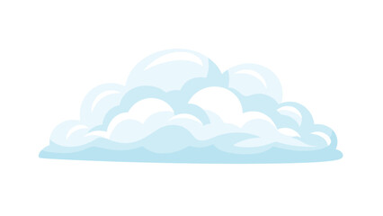 Fototapeta premium Soft blue and white fluffy cloud illustration on a plain white background for sky and weather themed graphic designs.