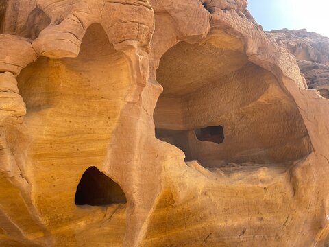 Tomb of Lihyan, son of Kuza. Also known as Qasr Al Farid or 'The Lonely Castle', is a well-known and iconic tomb in Mada'in Salih (Madain Saleh) in Hegra, Al Ula, Kingdom of Saudi Arabia