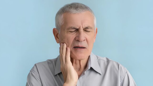 Elderly man with a toothache