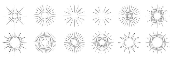 Obraz premium Sparkle line vector set with burst effects and varying styles for creative designs featuring design, art, illustration with graphic and style elements for patterns, abstract projects, clean