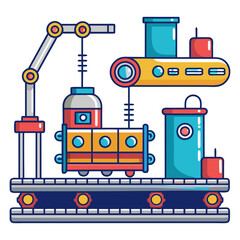 Assembly Line Machine Illustration