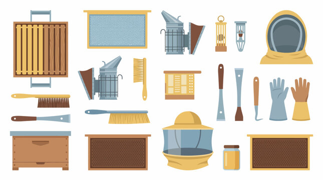 Beekeeping Equipment and Accessories Collection.