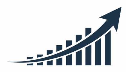 Graph diagram up icon, business growth success chart with arrow, business bar sign, profit growing symbol, progress bar symbol, growing graph icons &ndash; stock vector for ranked financial presentations