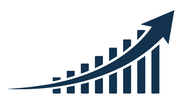 Graph diagram up icon, business growth success chart with arrow, business bar sign, profit growing symbol, progress bar symbol, growing graph icons &ndash; stock vector for top ranked business strategy