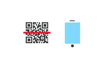 QR code and smartphone displayed together on a plain background for digital access and connection purposes