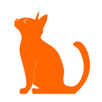 silhouette illustration of a sitting cat