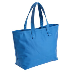 Blue canvas tote bag isolated on transparent background