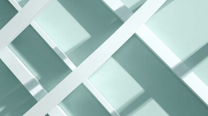 Fototapeta premium Eco-industrial Minimalist Background With Green Shadows and Geometric Shapes for Sustainability Reports and Business Presentations Highlighting Renewable Energy