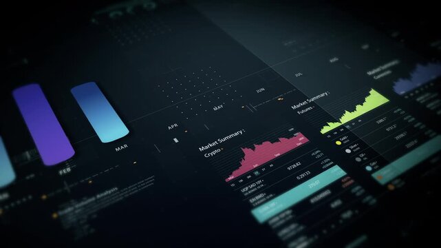 Futuristic screen display matrix, hi-tech digital data telemetry with encrypted numbers, display dynamic background for computer desktop screen display format