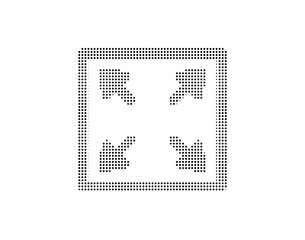 Black dotted square frame with four arrows inside