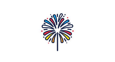 Vibrant and Colorful Fireworks Burst Icon Celebrating Festive Occasions and Joyful Events