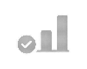 bar chart icon made of small dots