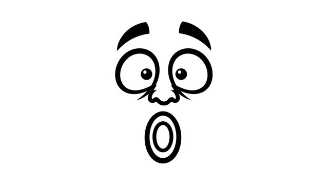 Cartoon face with surprised expression