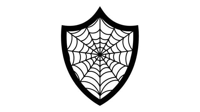 Shield with spider web design
