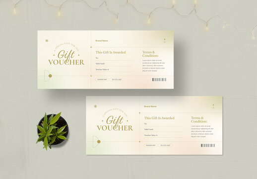Elegant Gold Gift Voucher Template