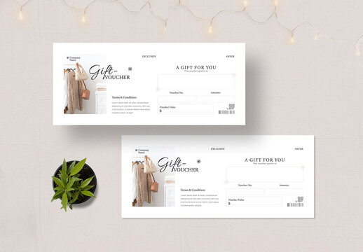 Minimalist Fashion Gift Voucher Template for Boutique and Retail Stores