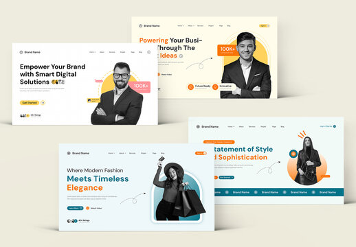 Web Hero Section Landing Page UI Design Layout