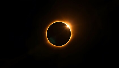 Obraz premium A stunning solar eclipse with the sun shining around the dark moon in space