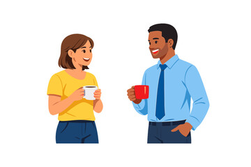 Obraz premium Two people enjoy drinks and conversation in a casual setting during daytime, sharing smiles and laughter