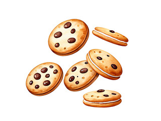 Obraz premium A whimsical scene with cookies floating in the air, great for illustration or design purposes