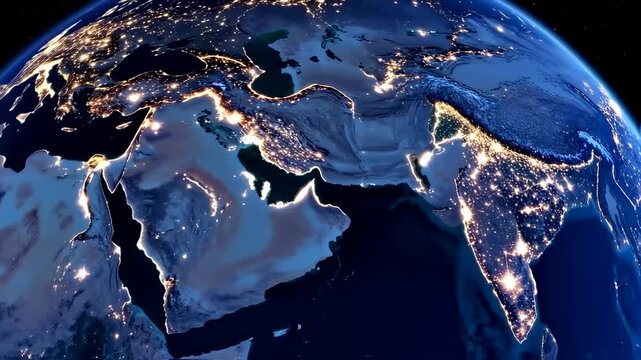 South Asia from Space at Night: City Lights and Urbanization