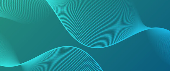 Abstract Teal Wavy Lines Background Vector Illustration. line background. wave background. eps 10. illustration. modern design.