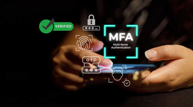 Multi-Factor Authentication security concept with authentication methods